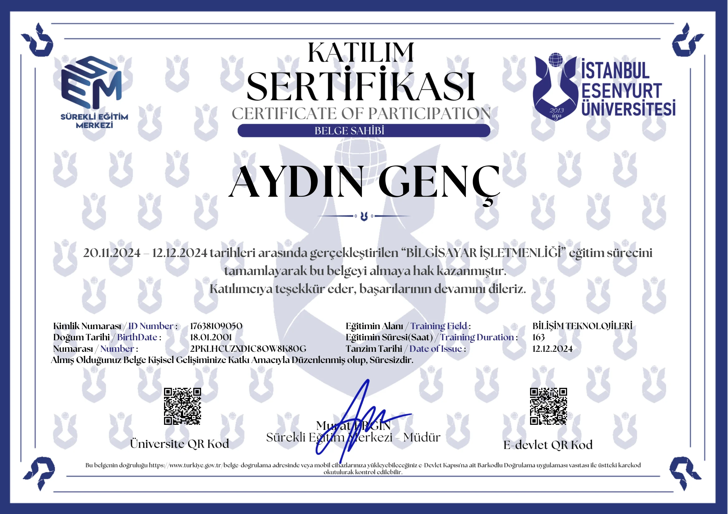 Bilgisayar İşletmenliği için Finansmanlar bilgilendirme görseli