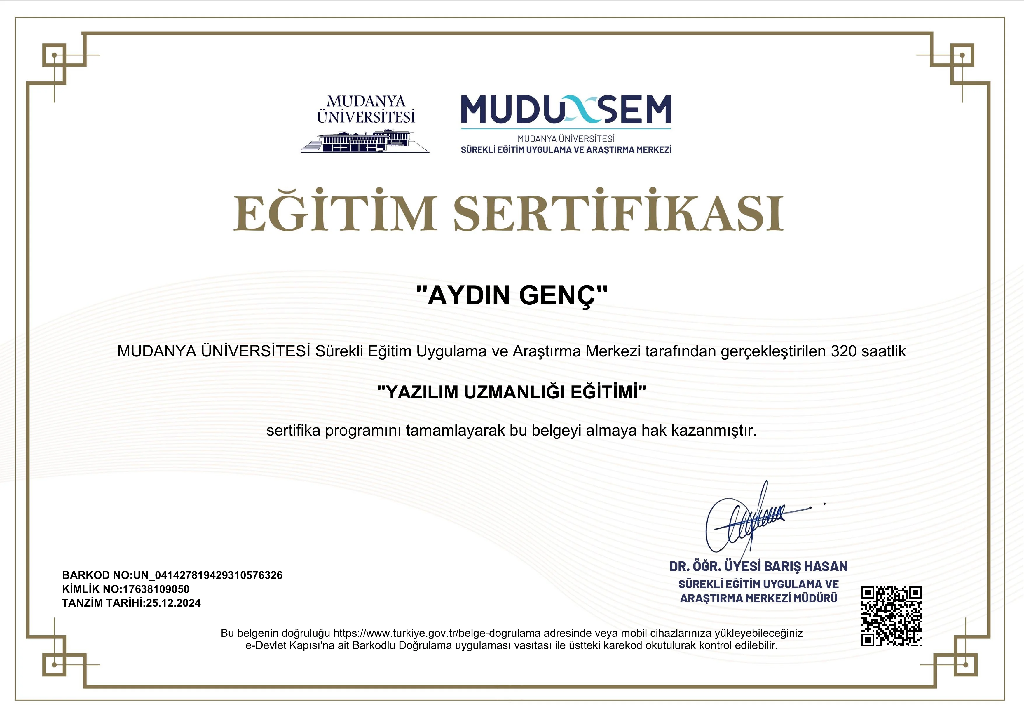 Yazılım Uzmanlığı için Finansmanlar bilgilendirme görseli
